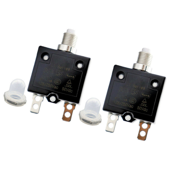 2pcs 125/250V AC Circuit Breaker Manual Overload Protector Switch Fuse