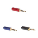 4Pole 3.5mm Male Headphone Jack TRRS Plug Metal Audio Soldering Headset