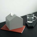 Tissue Box Holder Organizer House Shaped for Hotel Cafeteria Hotel Gray