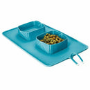 Travel Dog Bowl. Portable Double Roll Up Pet Bowls With Carry Case Collapsi