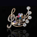 New Arrival Music Brooch Elegant Style with Rhinestones Treble Clef Pin Bro