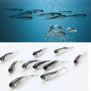10pcs Soft Lure Silicone Tiddler Bait Fluke Fish Fishing Saltwater Fishing Hooks