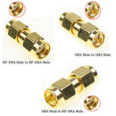 18 Pcs SMA Kits Connector Male Female Plug Antenna Converter Adapter Coax S
