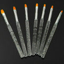 7Pcs UV Gel Acrylic Nail Art Builder Brush Tool Nail Painting Pro. Ar T2A2 N0C8
