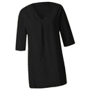 Womens 3/4 Sleeve Blouse V Neck Oversize Casual Blouse Shirt Tops Black L