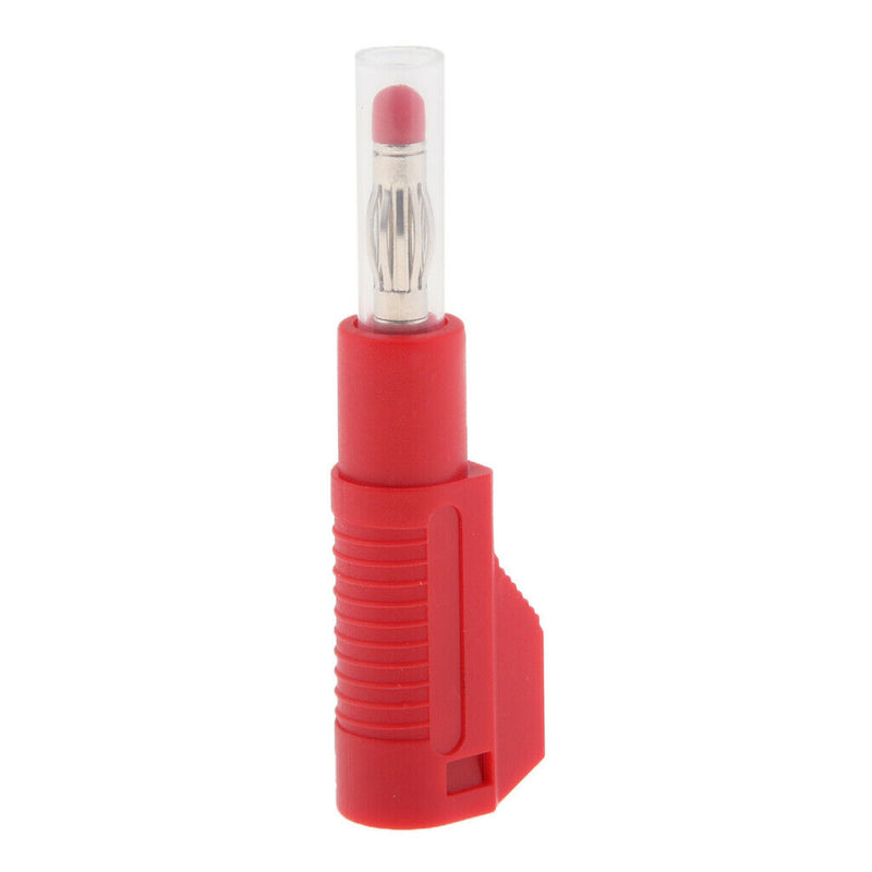 10 Pcs Black & Red 4mm Banana Plug Connectors Retractable Sheath Stackable Wire