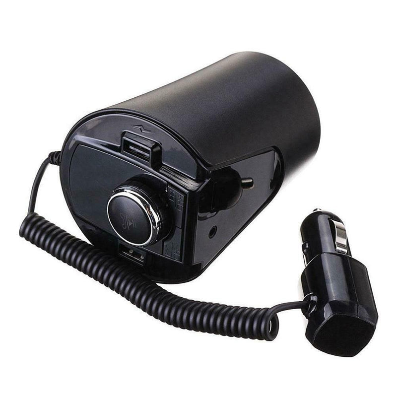 2 USB Cup Car Phone Charger Handsfree Call Bluetooth 4.2 MP3 FM Music Adapter