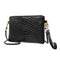 Alligator Pattern Wristlet Clutch Women Shoulder Messenger Handbags (Black)