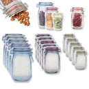 30 Pcs Mason Jar Zipper Bags Snack Sandwich Ziplock Bags Reusable Airtight