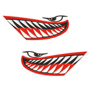 2x Shark Teeth Mouth Decals Funny Stickers for Kayak Boat Canoe Dinghy Decor
