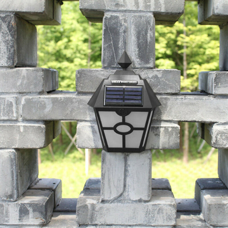 4 Pcs Warm White LED Solar Lights for House Outdoor Landscape Garden Fence Lamp