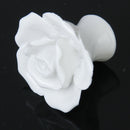 White Rose Flower Knob Europe Ceramic Door Cabinet Cupboard Handles Pull Drawer
