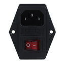 Red light concentrator switch IEC 320 C 14 outlet AC 250 V 10 A
