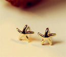 3pairs/bag Bright Starfish Shaped Earrings For Women Ear Stud Earings Jewelry 3C