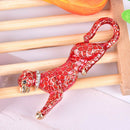 Fashion Crystal Red Leopard Brooch Pin Collar Badge Corsage Jewelry FT
