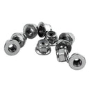 M6x1mm Stainless Steel Hex Flange Nylon Insert Locking Nuts 10 Pcs F7F9