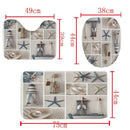 4Pcs Home Bathroom Decor Set Starfish And Fishing Nets Pattern Toilet Seat