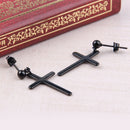 1 Pair Cross Dangle Earrings Post Studs Dangler Stainless Steel Ear Stud