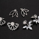 3 Pairs Lotus Flower Earrings Jackets For Women Girls Simple Chic Ear Stud