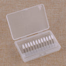 12pcs Dental White Mounted Stone Bur FG FL2 FLAME SHAPE Mounted Abrasion Point