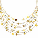 Gorgeous Beaded Multi Strand Necklace and Drop/Dangle Earring Set-Yellow E9V9
