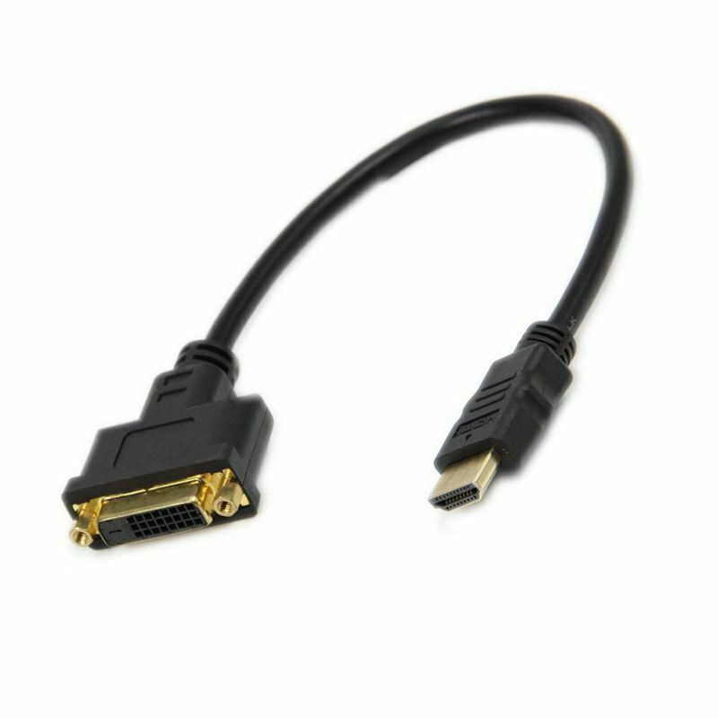 30cm HDMI Male to DVI-D 24+1 Pin Female (M/F) Video Cable Adapter Plug I9X5