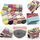 1 Pair Womens Thicken Warm Socks Boho Winter Mid High Socks Random Color Re Z8G1