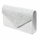Womens Silk face Diamond Clutches Shoulder Bag Evening Bridal Prom Satchel  R7J5
