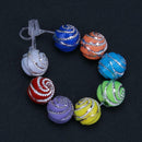 300pcs 8mm Loose Spiral Round Acrylic Beads for Needlework Supplies