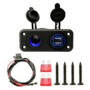 Car Motorcycle Dual USB Charger Socket Panel for 12-24V Boat Marine ATV RV
