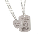 2 Pcs Family Love Father Daughter Little Heart Joint Pendant Necklace Set B
