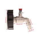 Tote Tank IBC Drain Adapter 2.36" Coarse Thread To 3/4" Brass Hose Faucet Valve