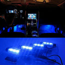 4x 3LED Car Charge Interior Accessories Blue Atmosphere Lamp Floor Decor Li- 3C