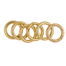 6Pcs Alloy Round Spring Snap Hooks Clip Metal Keychain Carabiner Circle Hook