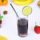 2x Reusable Stainless Steel Metal Drinking Straws +1x Cleaning Brush Home Party