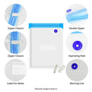 Bags Kit,20 Reusable BPA Free Food Vacuum Zipper Sealer Bags with 2 Sealing Q9L4