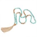 Ethnic Style Turquoise 108 Beads Necklace Retro Simple Sweater Chain