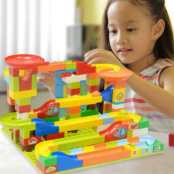 Funny DIY Creative Slide Track Assembled Large Particles Building Blocks