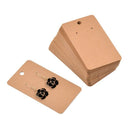 100Pcs 5 x 9Cm Kraft Paper Blank Jewelry Display Card Cardboard Earring Pac S8E1