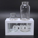 Nordic Test Tube Glass Vase Hydroponic Vase Wooden Frame Tabletop Vase For  F1O9