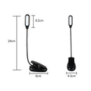 Portable Travel Flexible Neck 5LED USB Clamp Clip-On Reading Book Light Lamp