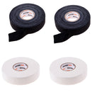 4pcs White Black Hockey Tape for Hockey Sticks 1'' Wide 25 Yards Long(Cloth)