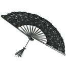 Handmade Cotton Lace Folding Hand Fan for Party Bridal Wedding Decoration (