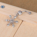 Snowflake Rhinestone Diamante Dangle Navel Belly Button Ring Jewelry Cute