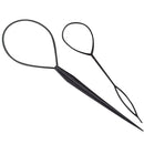 2PC Black Hair Tail Kit Styling Topsy Making Ponytail Styling Tool Braided JP45