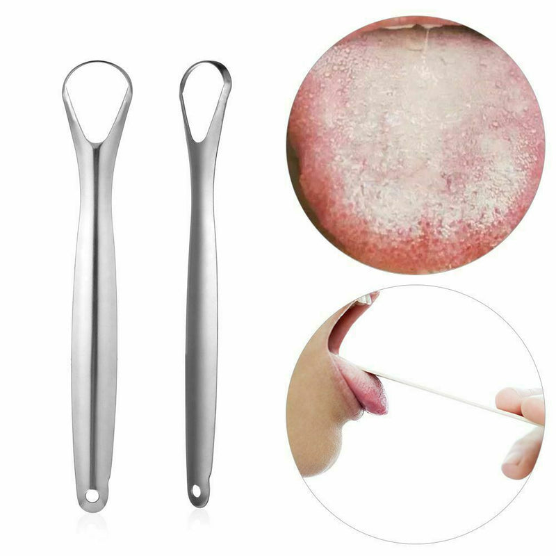 Stainless Steel Tongue Scraper Cleaning Bad Breath Sweeper Oral Fresher Hygiene