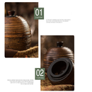 Tea Canister Wooden Tea Box Home Kitchen Jewelry Accs Organizer Pot 14x16cm