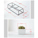 Nordic Simple Wrought Iron Flower Pot Set Three Pots One Shelf Square Ceram D4J2
