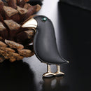Crow Brooch Black Paint Bird Enamel Brooches Men Women Suits Dress Hat Coll F7A8