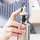 300Ml Kitchen Glass Oil Bottle Stainless Steel Leak-Proof Soy Sauce Vinegar I1O5
